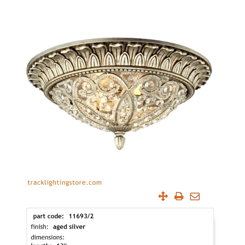 Elegant Andalusia Crystal Beaded Aged Silver Ceiling Light Fixture